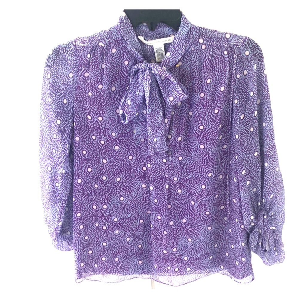 Diane von furstenberg long sleeve floral blouse